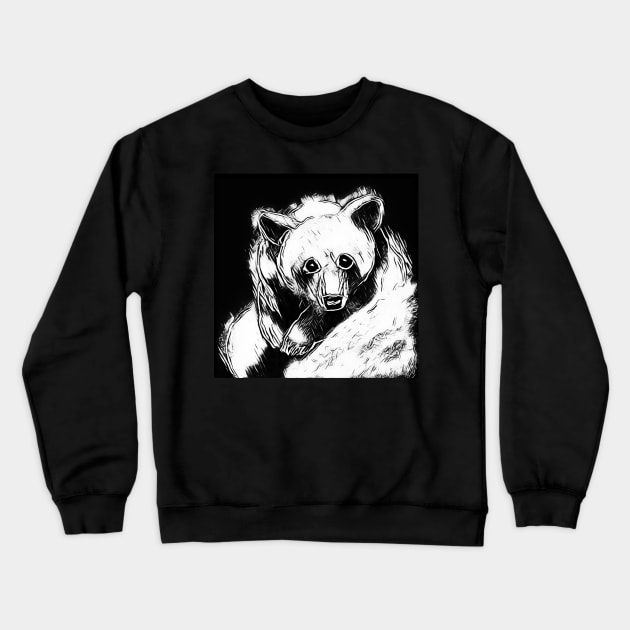 white brown bear Crewneck Sweatshirt by reyhanartstudio